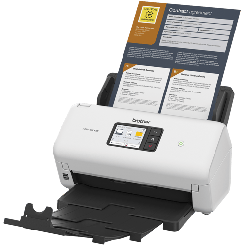 Brother ADS-3300W Scanner de bureau sans fil haute vitesse pour les petits bureaux et bureaux à domicile