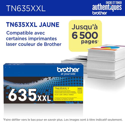 Brother authentique TN635XXLY Cartouche de toner jaune �� très haut rendement