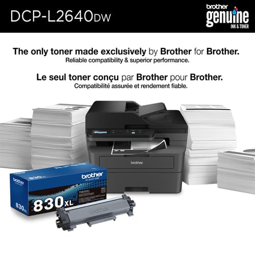 Brother DCP-L2640DW Imprimante multifonction laser monochrome professionnelle compatible avec Refresh, avec impression, copie et numérisation mobiles et cartouche de 700 pages