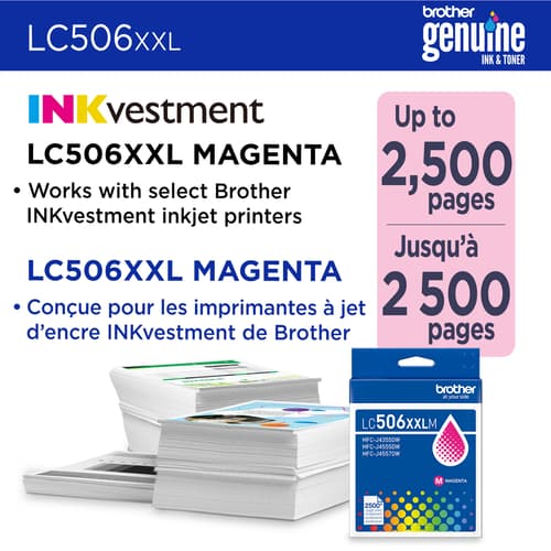 Brother LC506XXLMS Cartouche d’encre magenta authentique à très haut rendement