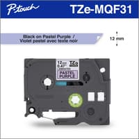Brother TZeMQF31 Ruban violet pastel avec texte noir authentique pour étiqueteuses P-touch, 12 mm de largeur x 4 m de longueur