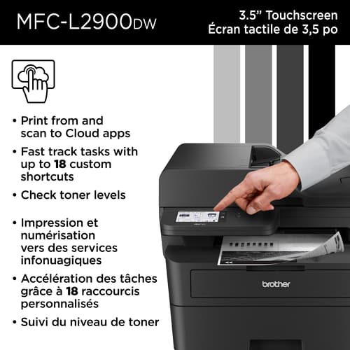 Brother MFC-L2900DW Imprimante tout-en-un laser monochrome sans fil compacte compatible avec l’Abonnement Refresh