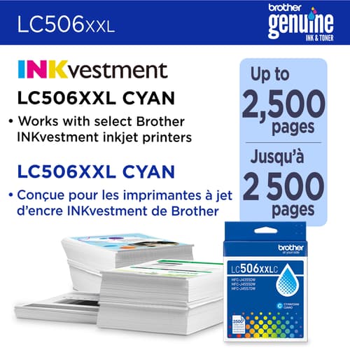 Brother LC506XXLCS Cartouche d’encre cyan authentique à très haut rendement