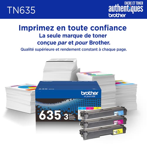 Brother authentique TN6353PK Ensemble de 3 cartouches de toner, cyan, magenta et jaune