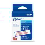 Brother TZe-232 Ruban laminé blanc avec texte rouge authentique pour étiqueteuse P-touch, 12 mm (L) x 8 m (l)