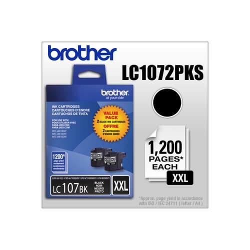 Brother LC1072PKS Emballage de deux cartouches d encre noire Innobella , à très haut rendement (série XXL)