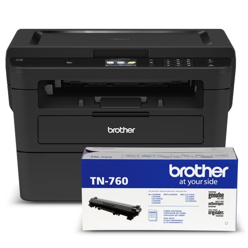 Ensemble Brother RHL-L2395DW Multifonction laser monochrome avec cartouche de toner laser noir à haut rendement TN760 - Remis à neuf
