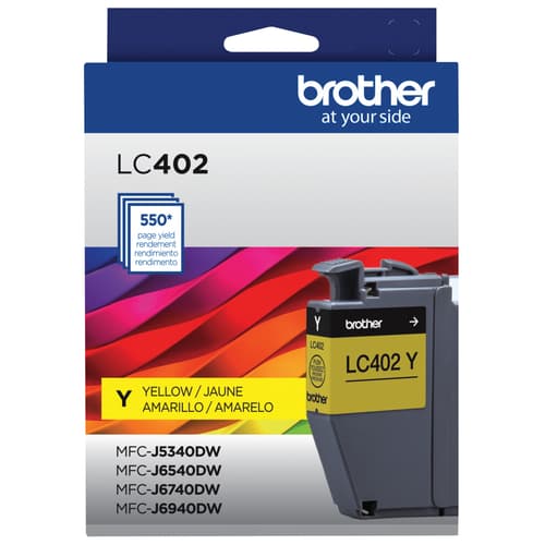 Brother LC402YS Cartouche d’encre jaune authentique à rendement standard