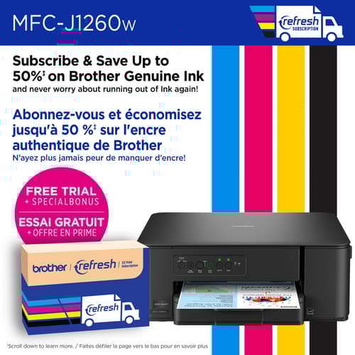 Brother MFC-J1260W Imprimante tout-en-un à jet d’encre couleur sans Work Smart