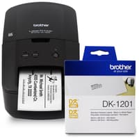 Brother RQL-600 Imprimante d'étiquettes de bureau et DK-1201 Étiquettes en papier standard - Ensemble