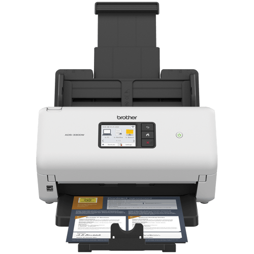 Brother ADS-3300W Scanner de bureau sans fil haute vitesse pour les petits bureaux et bureaux à domicile