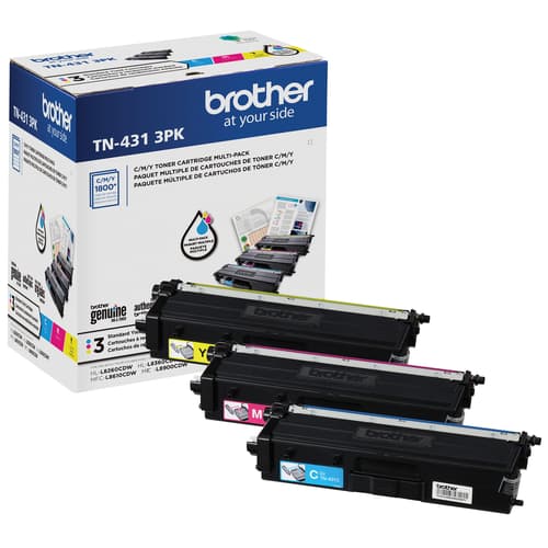 Brother TN431 Ensemble de 3 cartouches de toner couleur authentiques à rendement standard