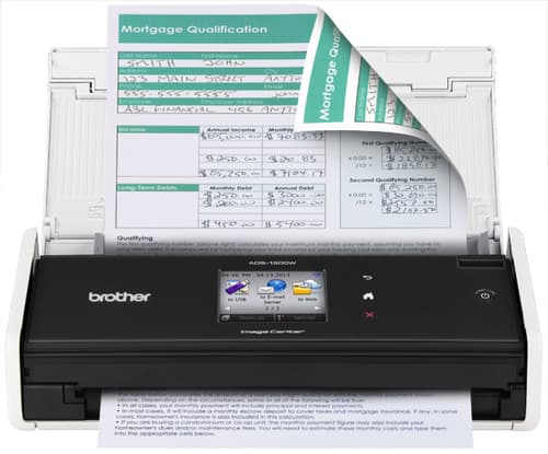 Brother ADS-1500W Scanner couleur sans fil compact - Remis à neuf