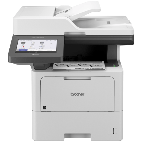 Brother MFC-L6810DW imprimante tout-en-un laser monochrome Entreprise offrant un faible coût d’impression et une grande capacité papier, avec réseautage sans fil, fonctions de sécurité avancées et copie et numérisation recto verso