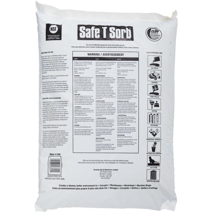40 Lb Safe-T-Sorb Safe-T-Sorb Absorbent – 40 Lb Bag For Spills ...