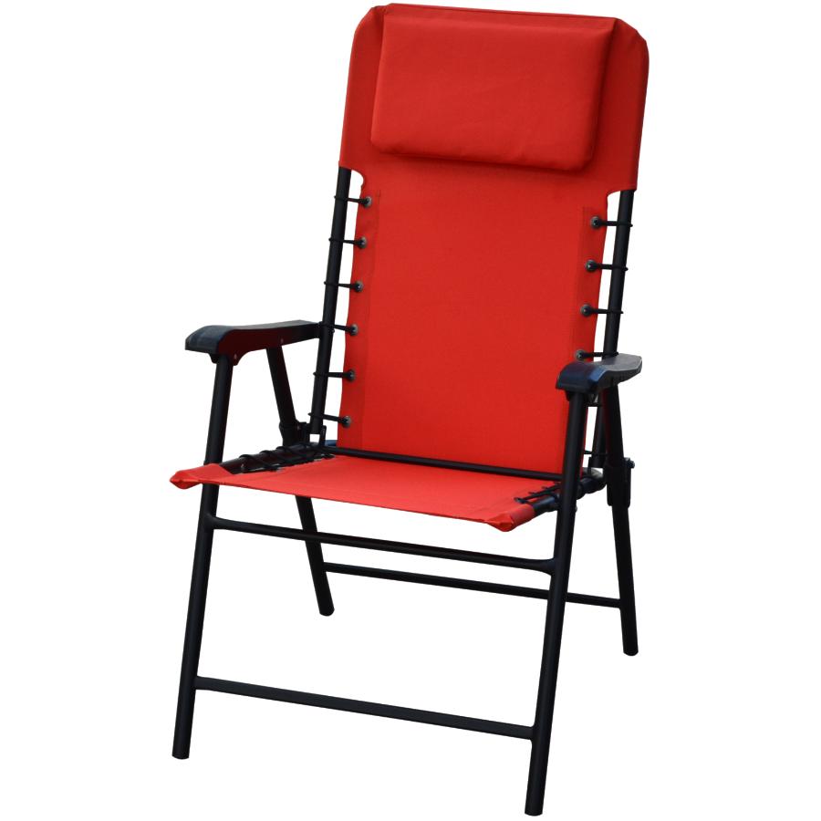 Instyle Outdoor Red Folding Bungee, Red And Black Folding Patio Chairs