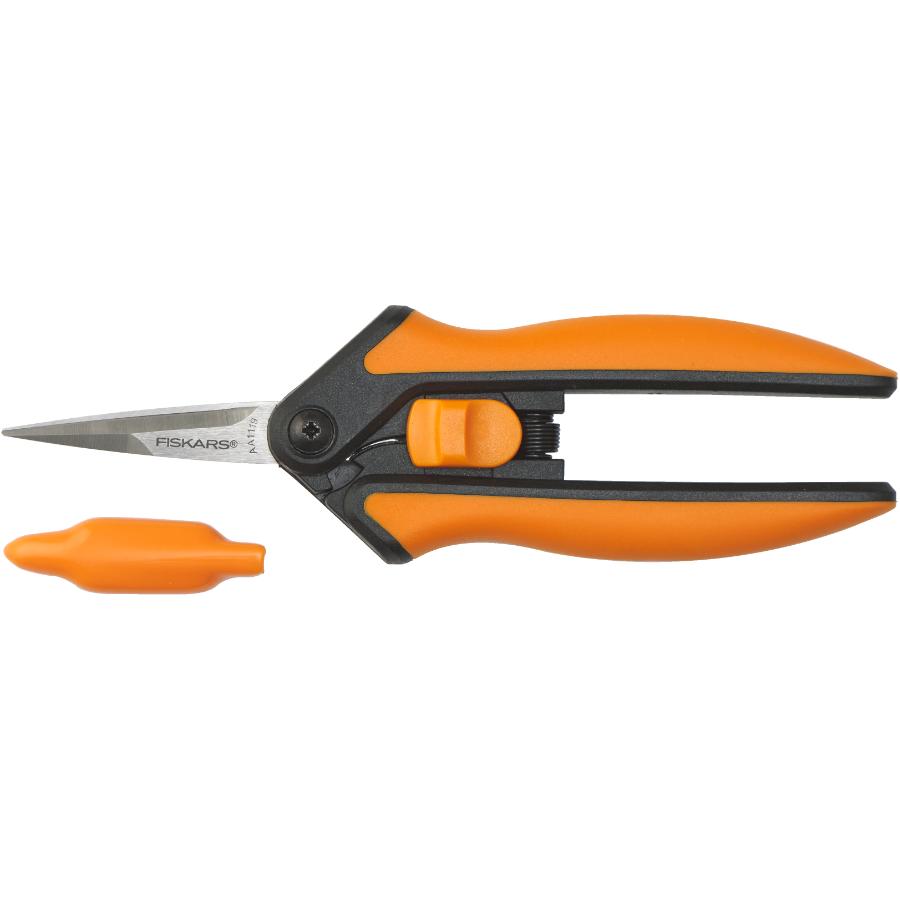 399240-1003 Fiskars Softouch Micro-Tip Pruning Snip Non-Coated Blades Orange/Black 2 Pack 