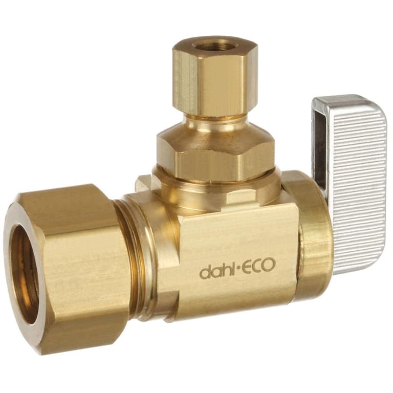 Dahl 5/8"x1/4" Outside Diameter Brass Angle Valve Home Hardware