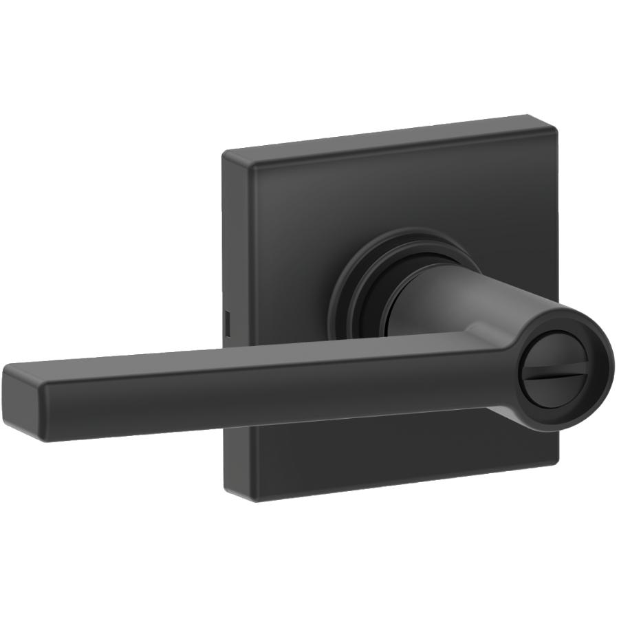 DEXTER Matte Black Solstice / Collins Privacy Door Leverset | Home