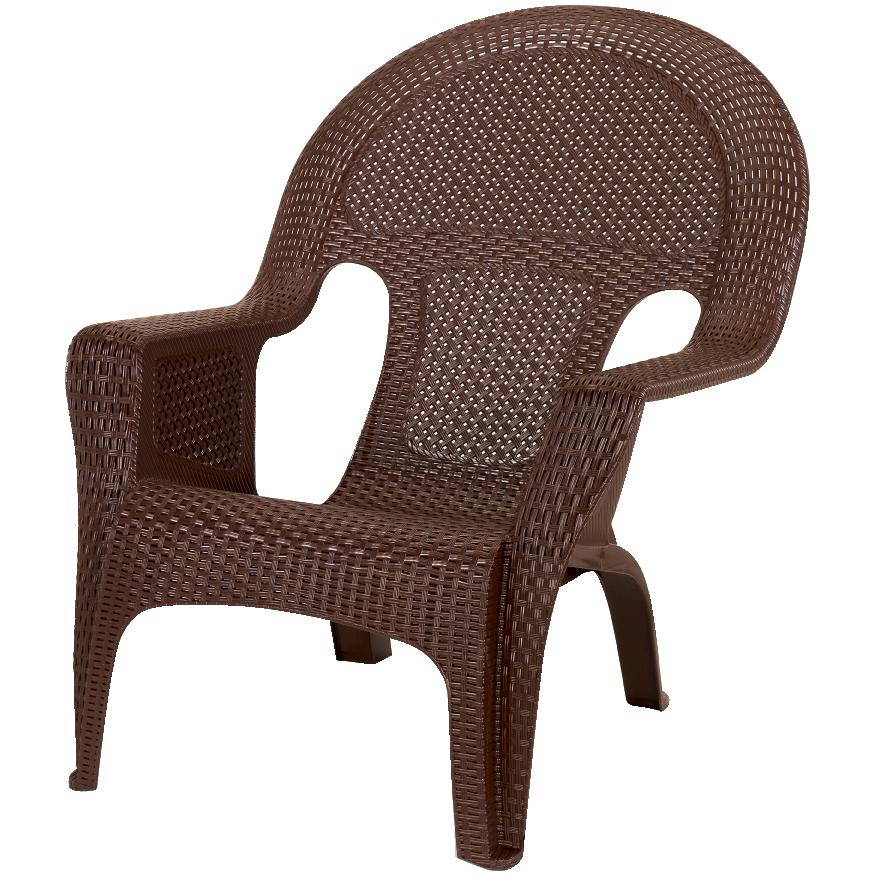 Earth Brown Resin Wicker Stacking Chair, Leisure Garden Specialty Outdoor Furniture