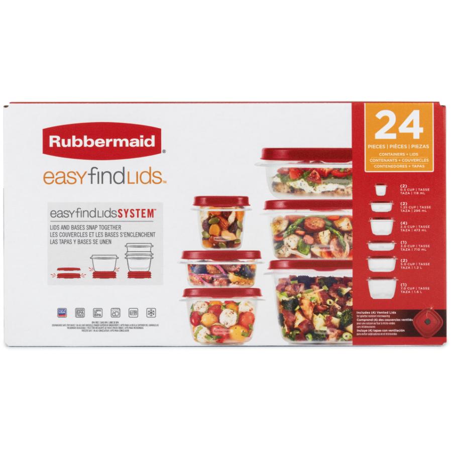 RUBBERMAID EasyFindLids with Vents Food Storage Set | Home