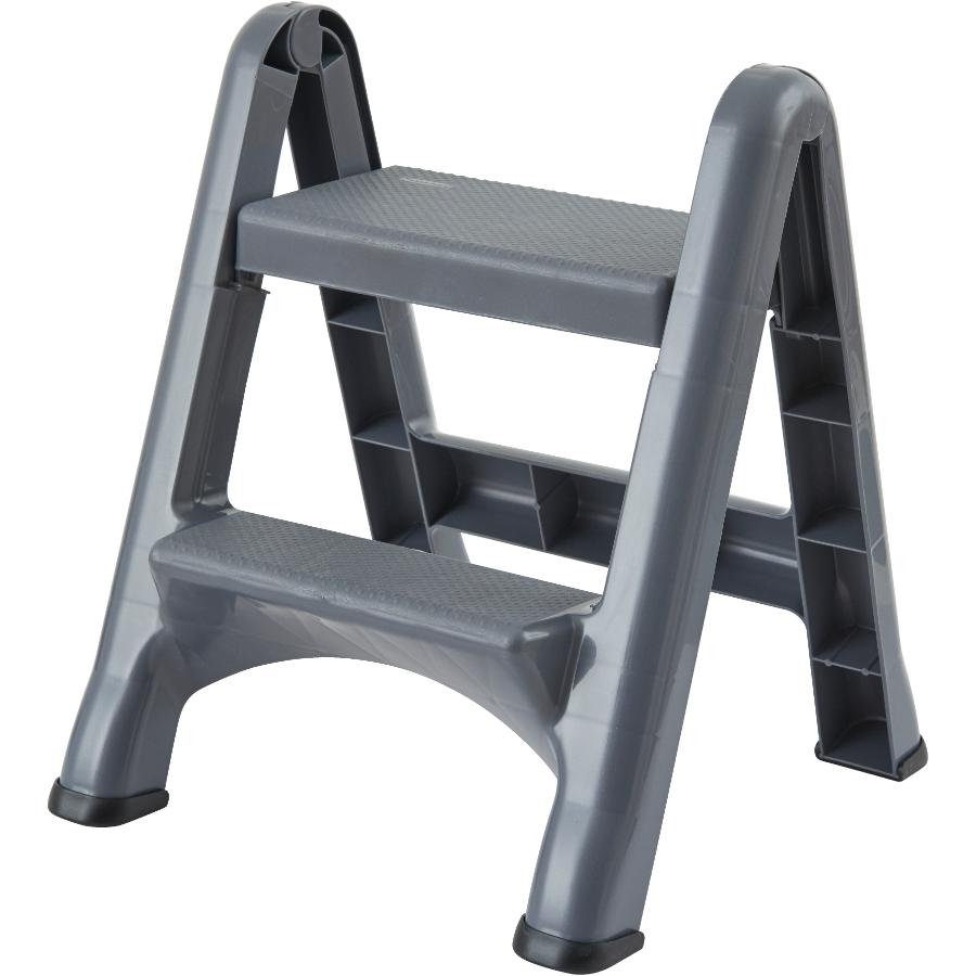 RUBBERMAID 2-Step Dark Grey Folding Step Stool | Home Hardware