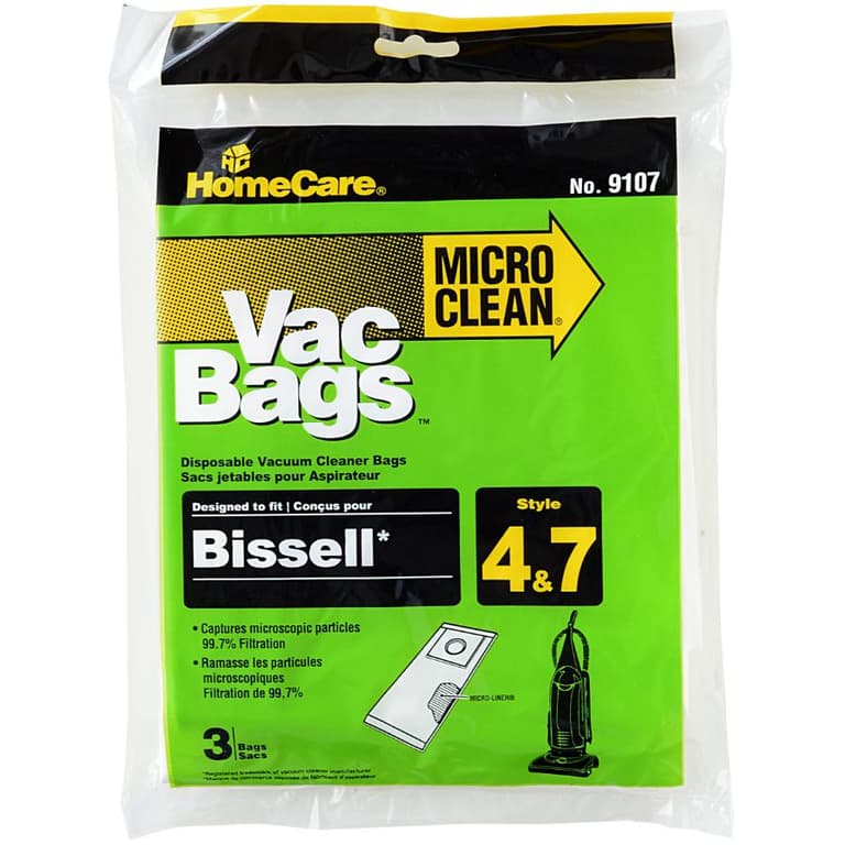 Home Care 3 Pack Style 4 & 7 Bissell Micro Vacuum Bags Home Hardware