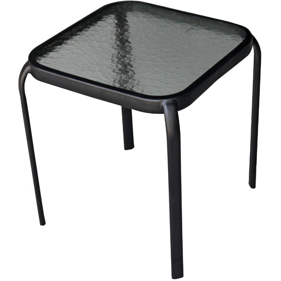 Empress Stack Side Table, Small Black Wrought Iron Patio Side Table