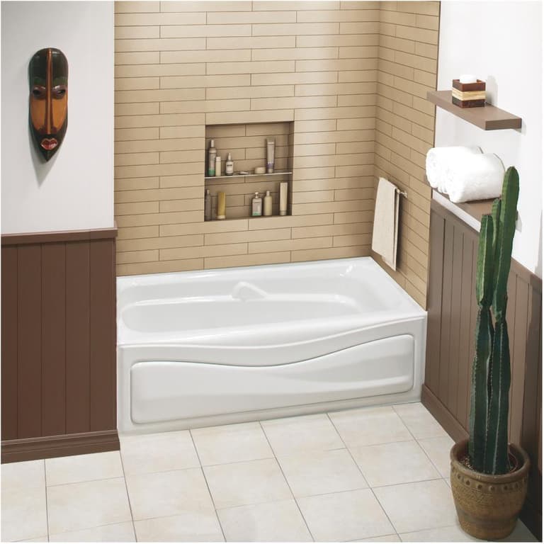 Maax 60"x30" Acrylic Left Hand Above Floor Rough In Bath Tub, with Skirt Home Hardware