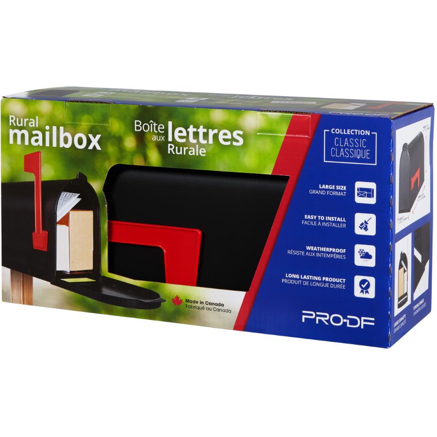 PRO-DF Black Plastic Rural Mailbox | Home Hardware