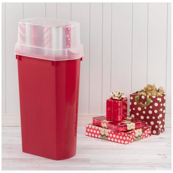 STERILITE Holiday Wrapping Paper Storage Box with Lid Home Hardware