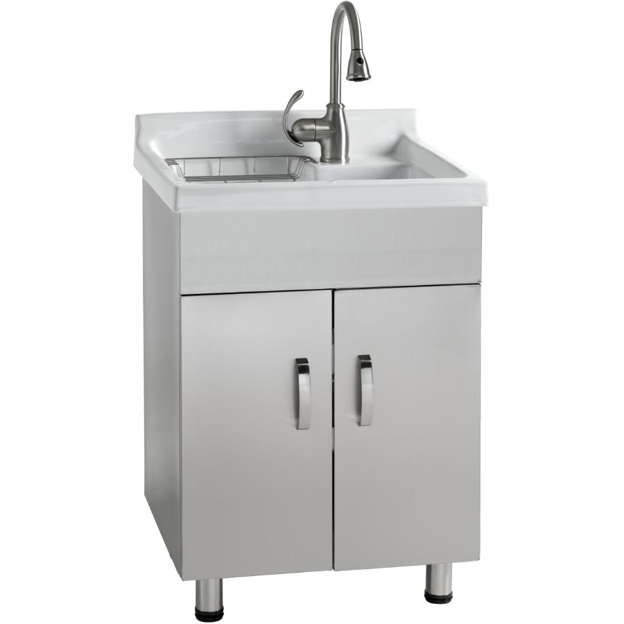 Stainless Steel Laundry Cabinet With, Laundry Tub Vanity Combo