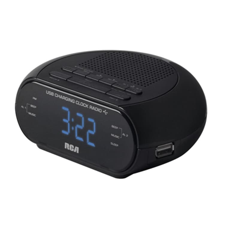 2 Alarm Blue LED Clock Radio, with USB Charging Port Home Hardware