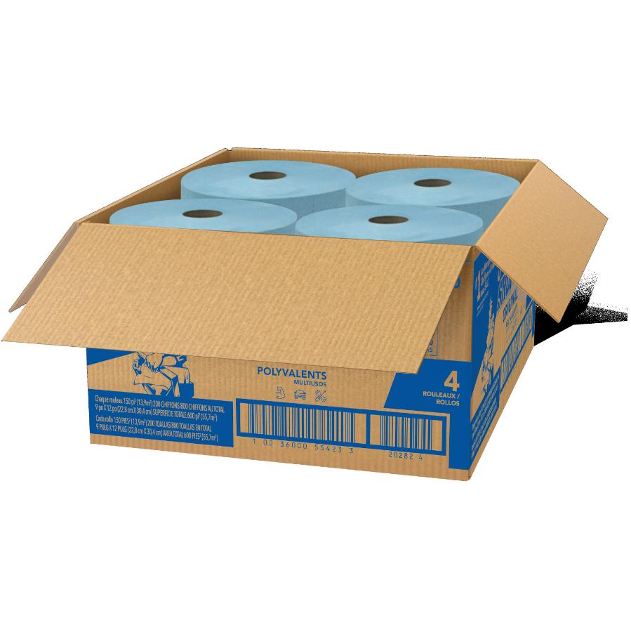 ScottShop Original Blue Shop Towels – 12 Rolls, 55 Sheets Each, Automotive Grade