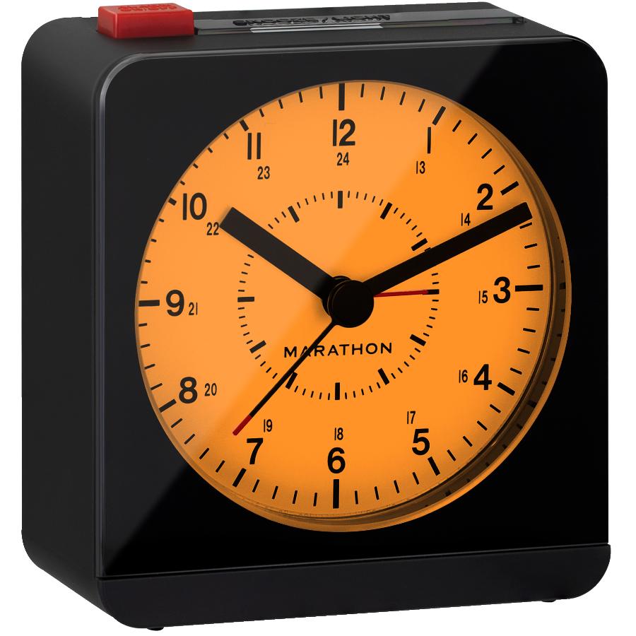 Marathon Analog Desk Alarm Clock, with Auto-Night Light