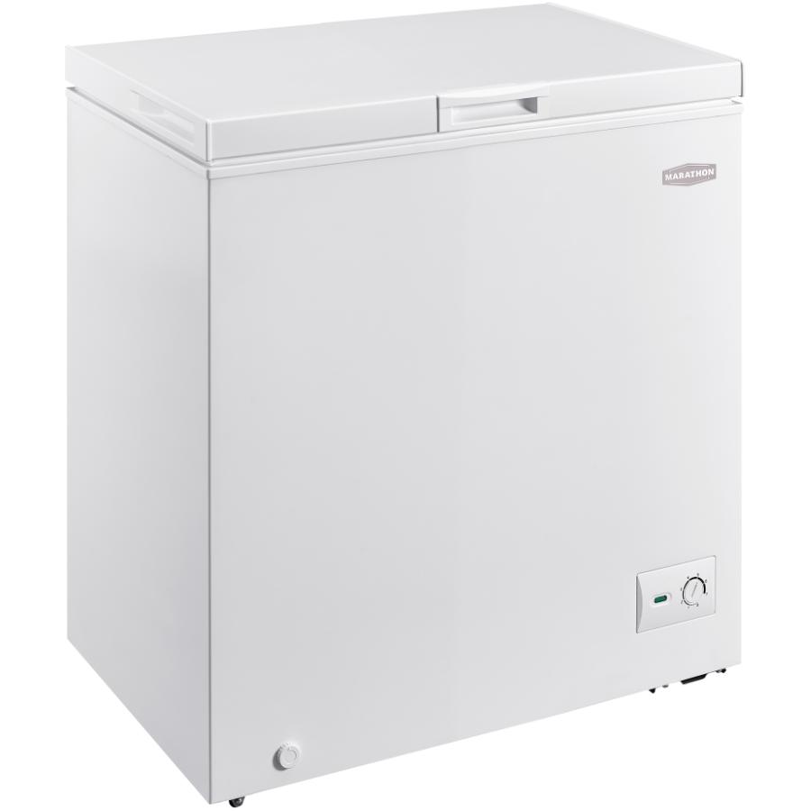 Kazu  Chest Freezer 5.0 Cu.Ft Small Deep Freezer White WANAI Top