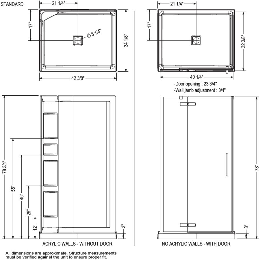 hana MAAX Hana Corner Pivot Shower Door - Matte Black Trim | Home Hardware