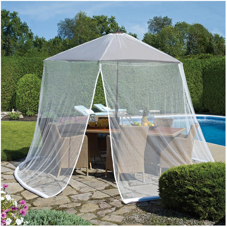 Outdoor Decor White Permethrin Coated Mosquito Net For Umbrella Home Hardware - Bug Net For Patio Umbrella