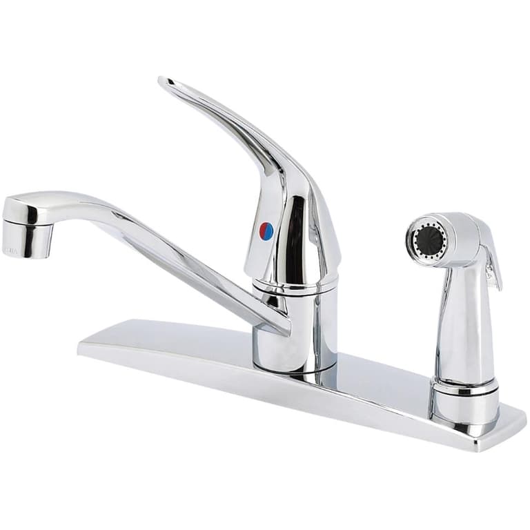 Eurostream 3 Hole Single Lever Faucet Deck, with Spray | Home Hardware