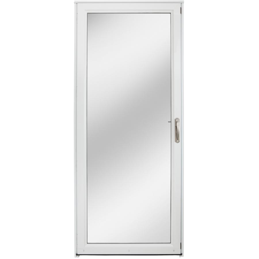 32" x 80" Left Hinge White Full Lite Aluminum Storm Door eBay
