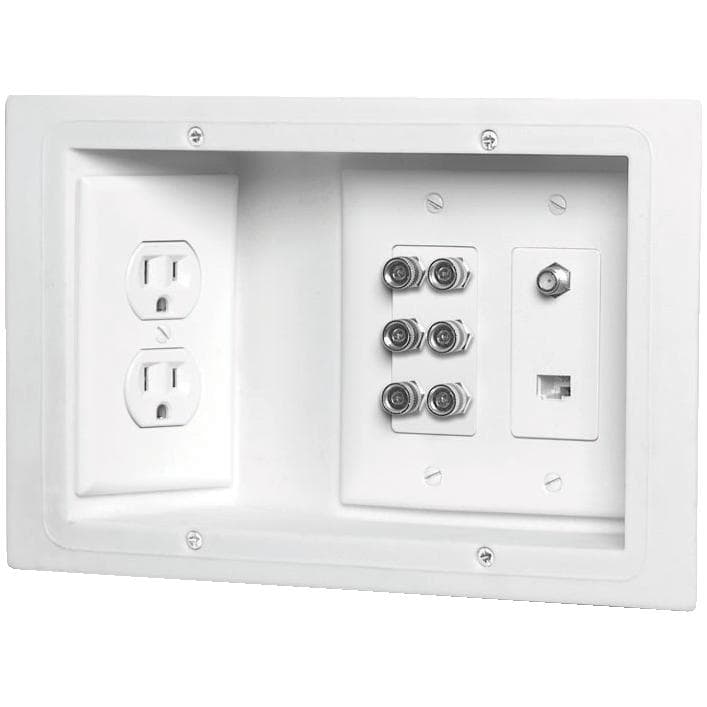 Carlon White Recessed TV/AV Receptacle Box Home Hardware