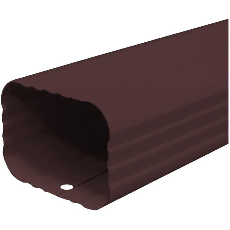 Kaycan 2"x3"x10' Chocolate Brown Aluminum Gutter Downpipe Home Hardware