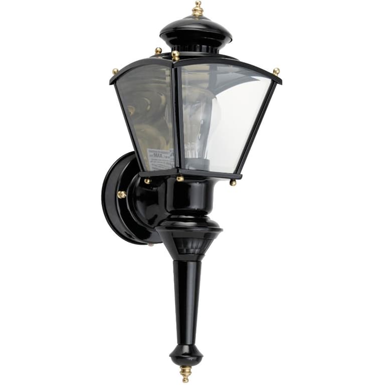 HEATH/ZENITH Charleston Black Outdoor Coach Light Fixture, with 150 Degree Motion Sensor