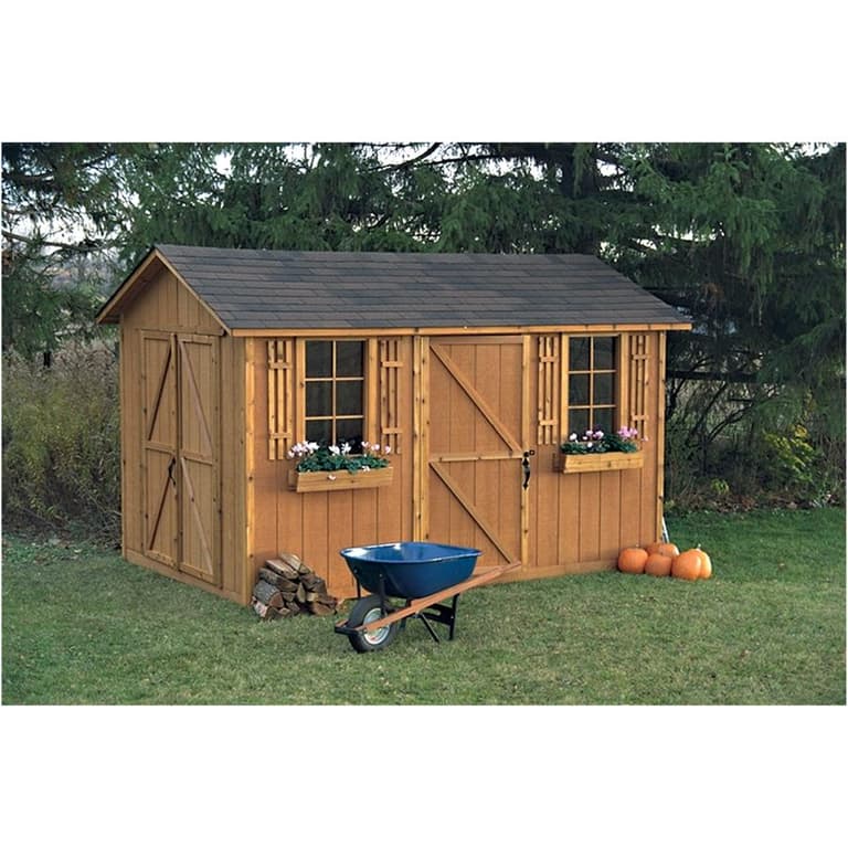 GARDEN DECOR 8' x 12' Huron Double Door Storage Shed 