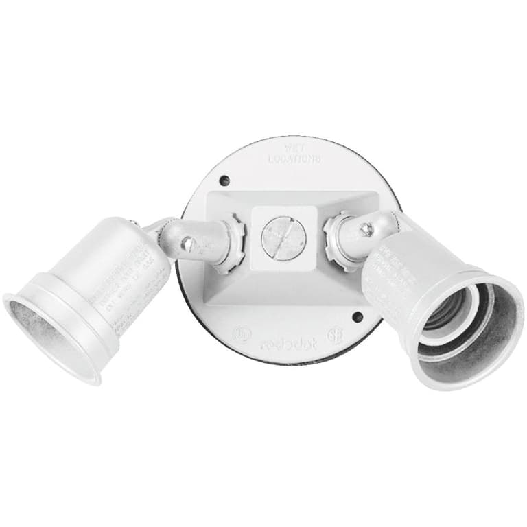 Red Dot White Weatherproof Outdoor Metal Double Lamp Holder Home Hardware