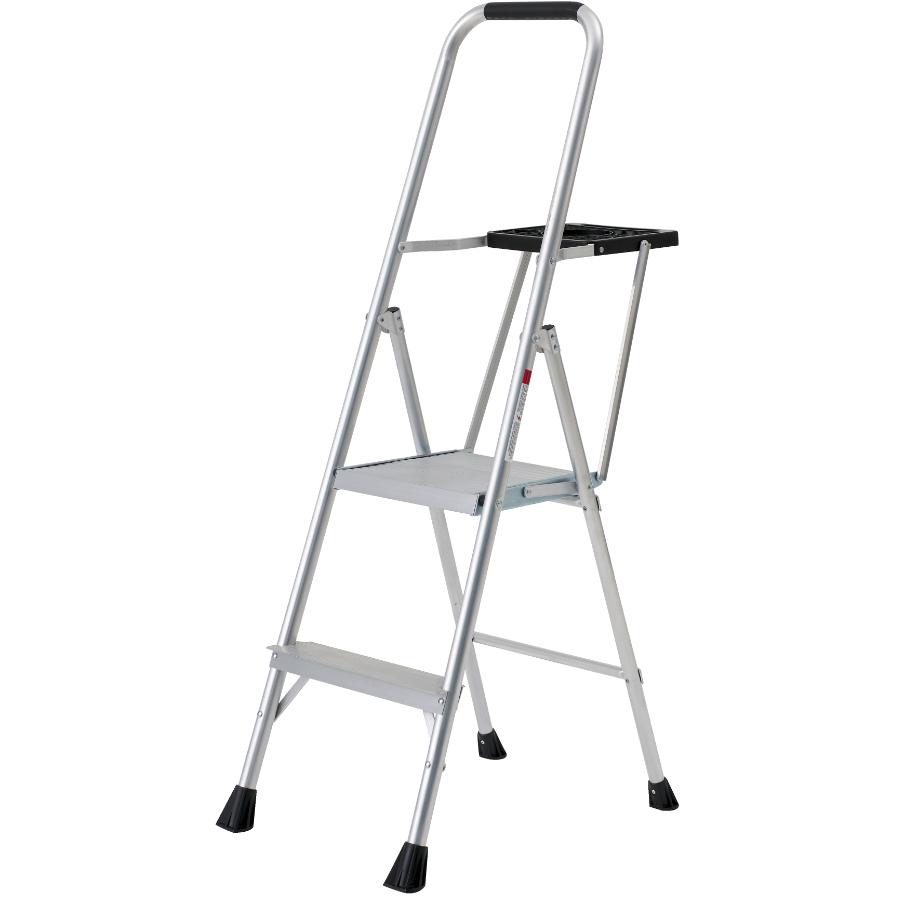 Benchmark 2 Step Aluminum Step Ladder with Plastic Tray Home