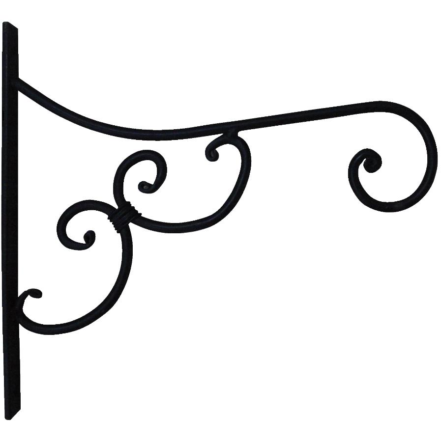 11" Black Metal Planter Bracket, with Scroll Design