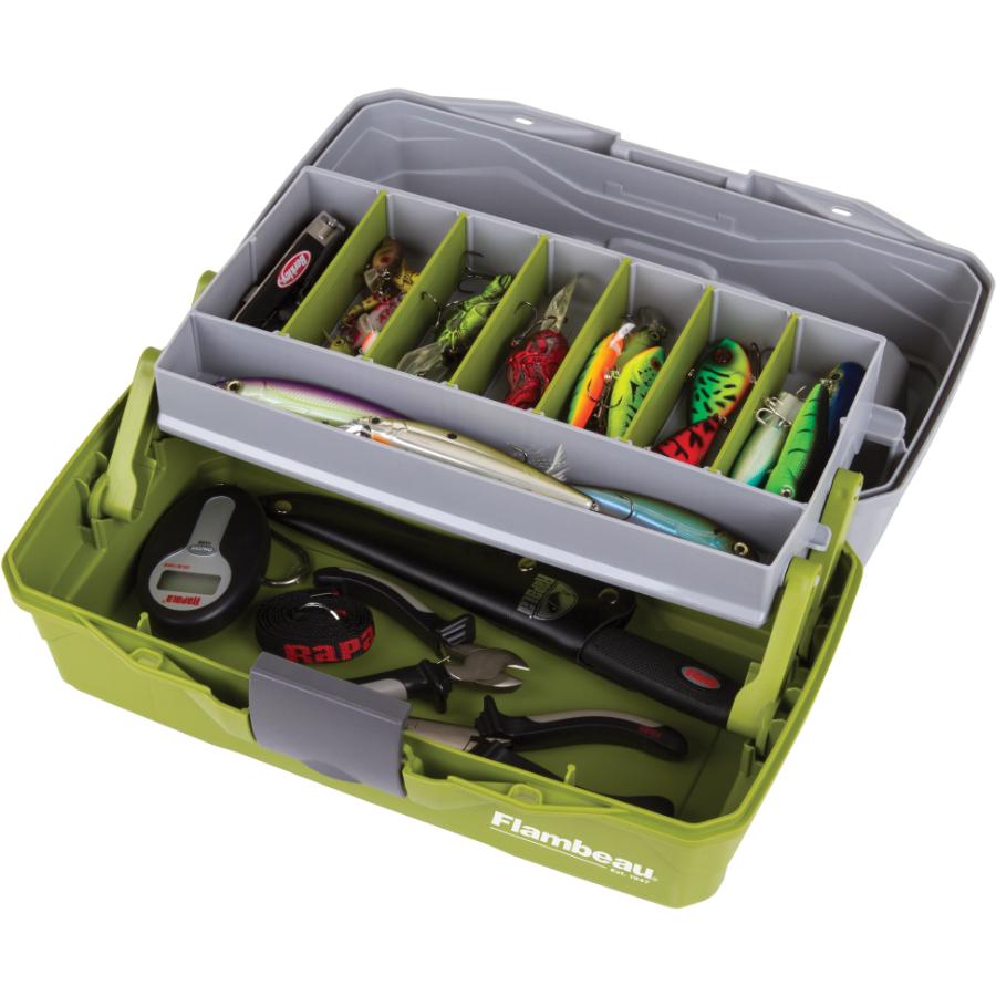 flambeau tackle box canada Outdoors 6381KA 1-Tray Adventurer Kid's with Starter Kit - Yellow/Blue, Tackle Boxes groove construction between the lid and base yields a water FLAMBEAU Green 1 Tray Tackle