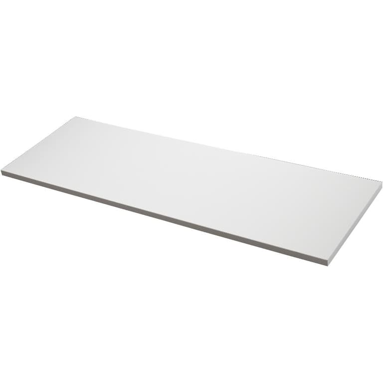 12" x 96" White Prefinished Shelf, with One Edge Finished