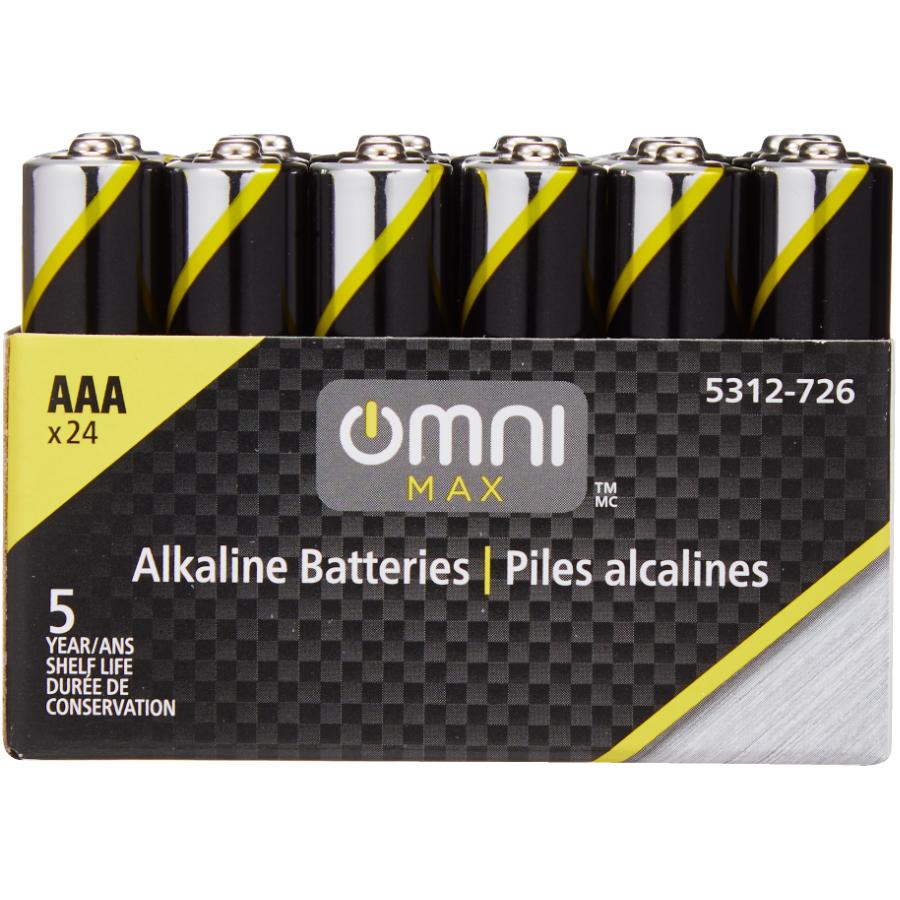 OMNIMAX LR03 Alkaline AAA Batteries, 24 Pack | Home Hardware